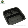 Plastic Bowl Disposable Food Grade Black 3 Compartments Microwave Bowls Supplier